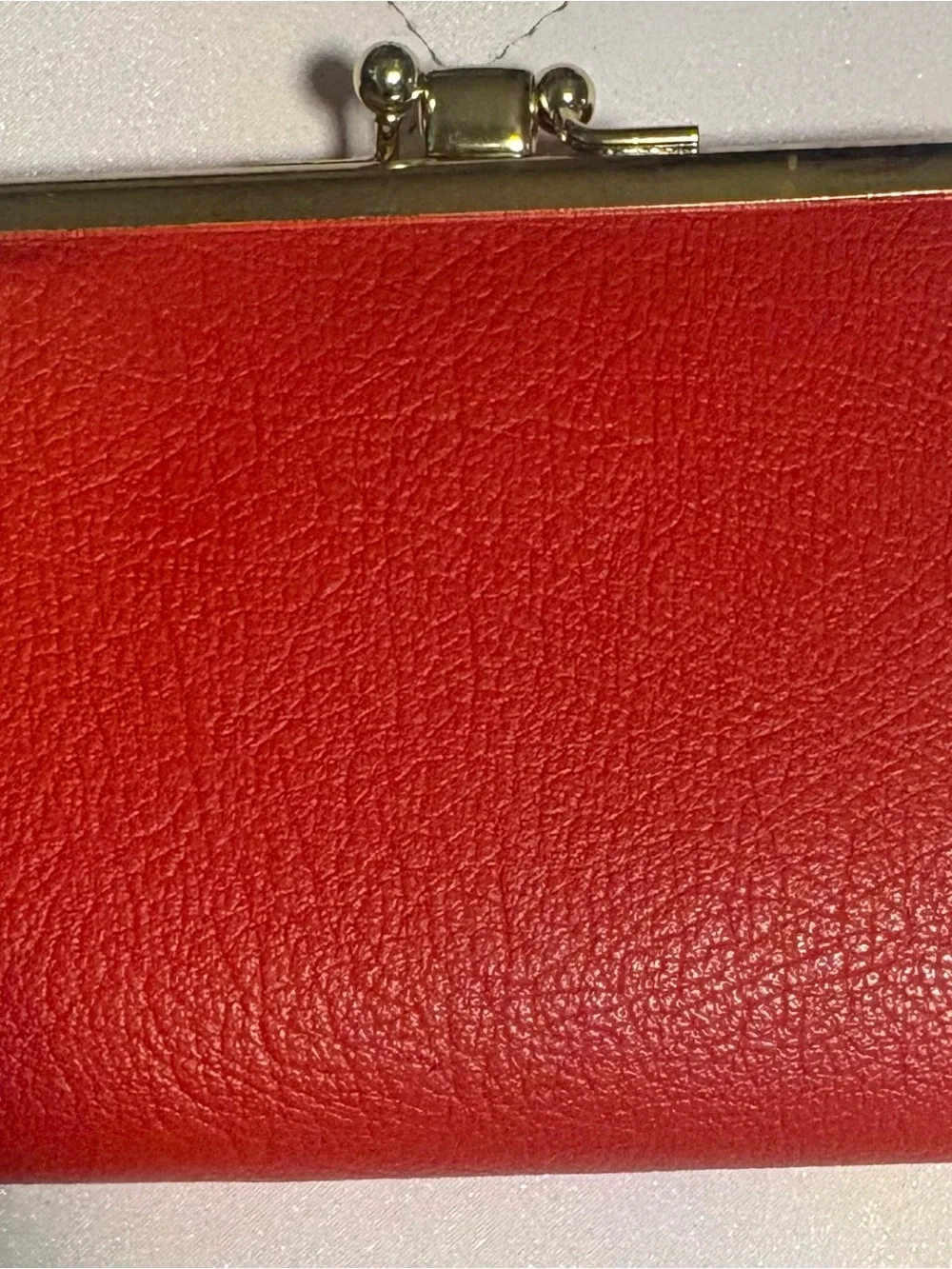Vintage VTG Lady Buxton Red Pebbled Genuine Leather Kiss Lock Clutch Wallet
